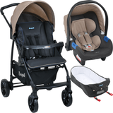 Carrinho De Bebê Travel System Burigotto Ecco Cinza Bege + Ninho Pramette