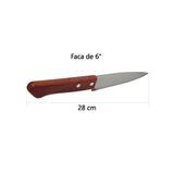 Faca Para Cozinha 6 E 8 - Cabo De Madeira, Aço Inox Original 28cm Ou 33cm - Carnes, Frango, Peixe, Legumes - Panami
