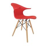 Cadeira Charles Eames New Wood Design Pelegrin PW-079 Vermelha