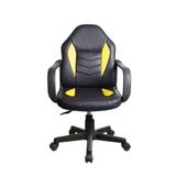 Cadeira Gamer Infantil Em Couro Pvc Pelegrin Pel-9354 Preto Com Amarelo