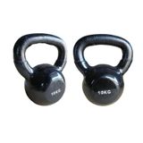 Kit 2 Halteres Kettlebell em ferro fundido Pelegrin PEL-10KB Emborrachado 10kg - Preto