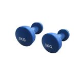 Kit 2 Halteres em Ferro Fundido Revestido com Neoprene Pelegrin PEL-03DB 3kg - Azul