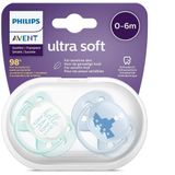 Chupeta Avent Ultra Soft Meninos 0 A 6 Meses - Scf222/01 - 2 Unidades