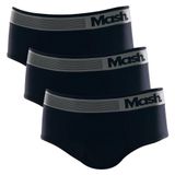 Kit 3 Cuecas Slip Microfibra Sem Costura - Preto - G