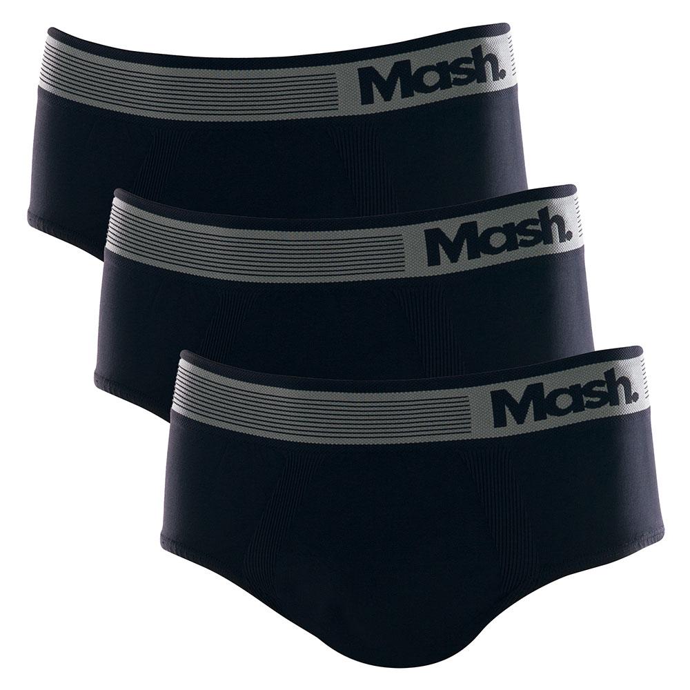 Kit 3 Cuecas Slip Microfibra Sem Costura - Preto - M