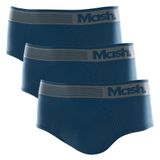 Kit 3 Cuecas Slip Microfibra Sem Costura - Azul Diesel - M