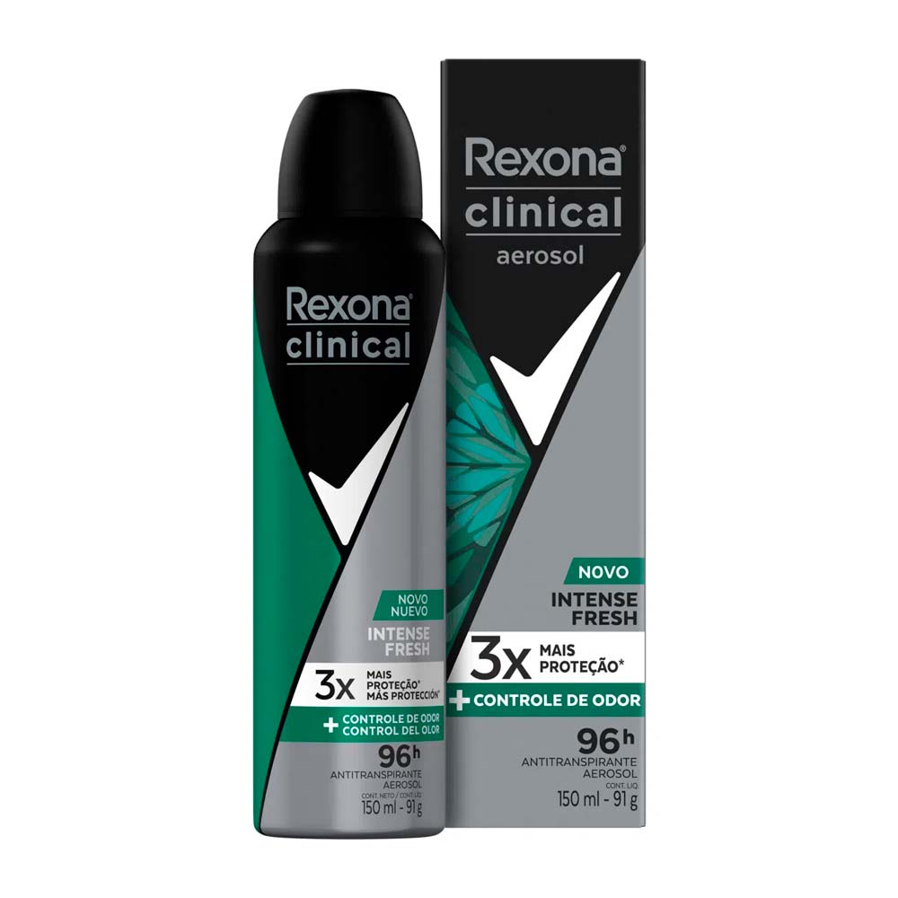 Desodorante Rexona Clinical Men Aerosol Intense Fresh 150ml