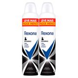 Kit 2 Desodorante Antitranspirante Aerosol Feminino Rexona Invisible 72 Horas 250ml Leve Mais Pague Menos