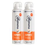 Kit 2 Desodorante Monange Esporte Aerosol Antitranspirante 72h Sem Silicone 150ml