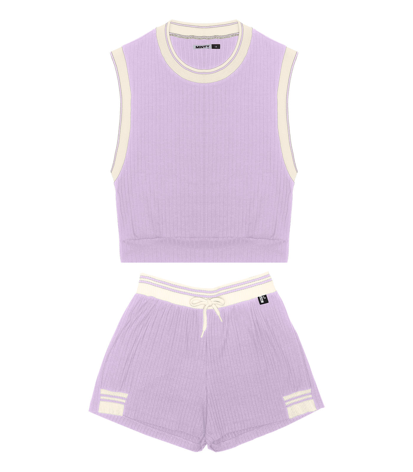 Conjunto Juvenil Feminino Blusa Com Shorts Minty Roxo 14