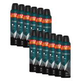 Kit Com 12 Desodorantes Antitranspirantes Aerosol Masculino Rexona Invisible 72 Horas 250ml