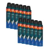 Kit Com 12 Desodorantes Antitranspirantes Aerosol Rexona Men Active Dry 72 Horas 250ml