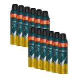 Kit Com 12 Desodorantes Antitranspirantes Aerosol Masculino Rexona V8 72 Horas 250ml