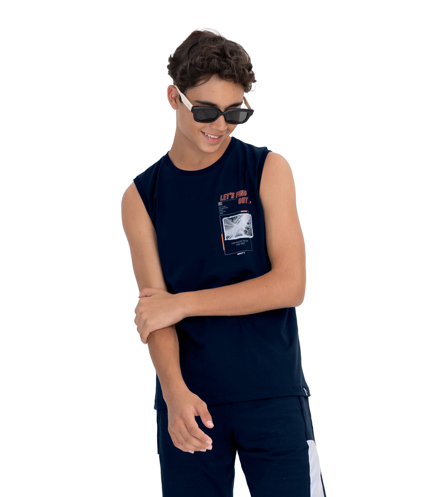 Regata Juvenil Masculina Em Meia Malha Minty Azul 14