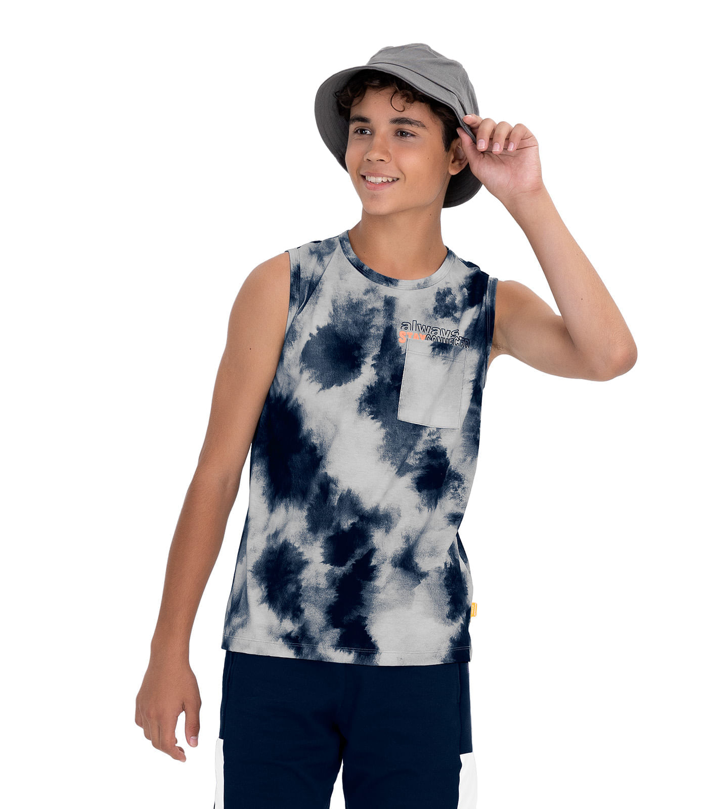 Regata Juvenil Masculina Tie Dye Minty Azul 12