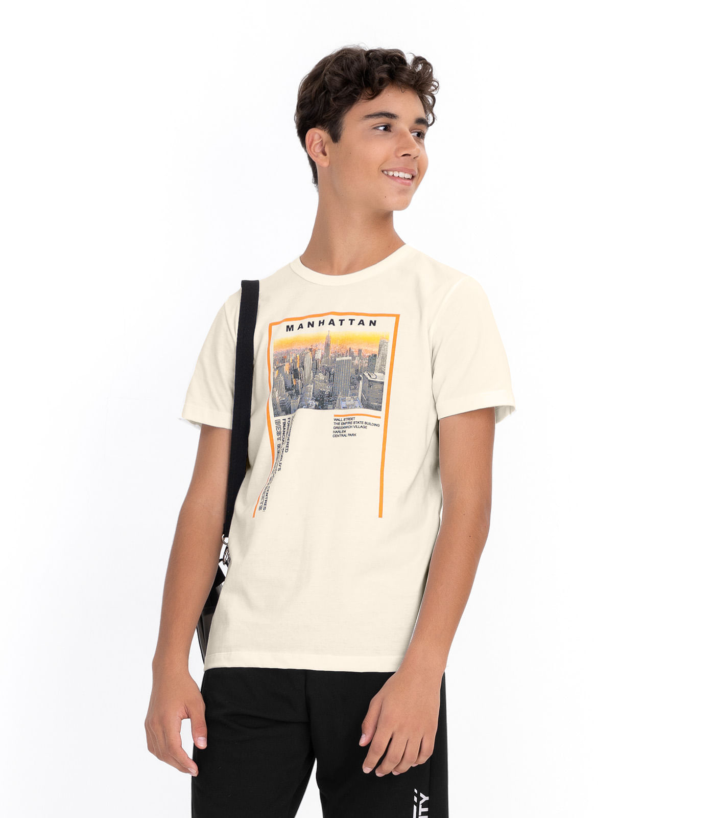 Camiseta Juvenil Masculina Em Meia Malha Minty Bege 16