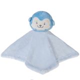 Naninha Baby Soft De Bichinhos Para Bebê 27x27cm Macaquinho Azul