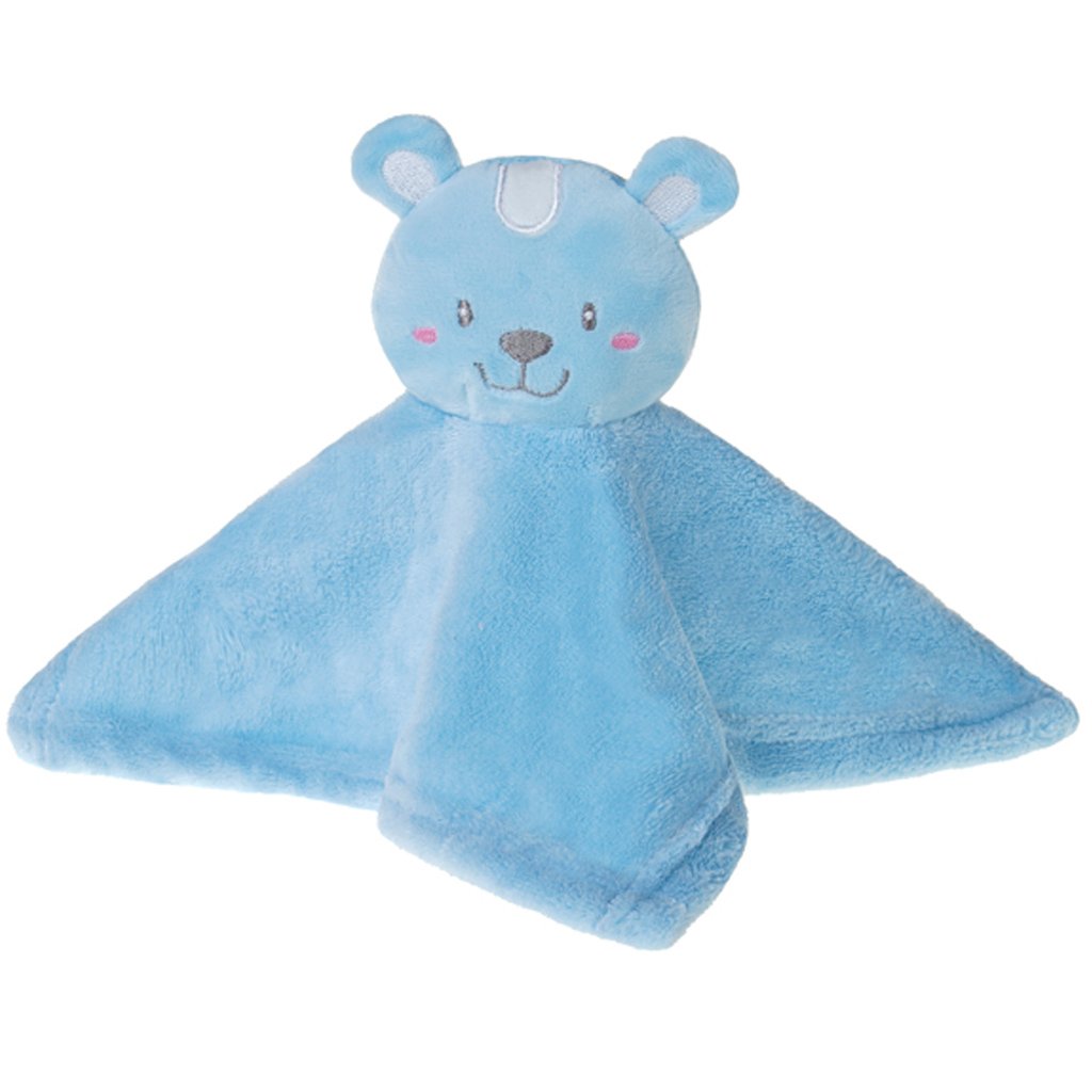 Naninha Baby Soft De Bichinhos Para Bebê 27x27cm Ursinho Azul