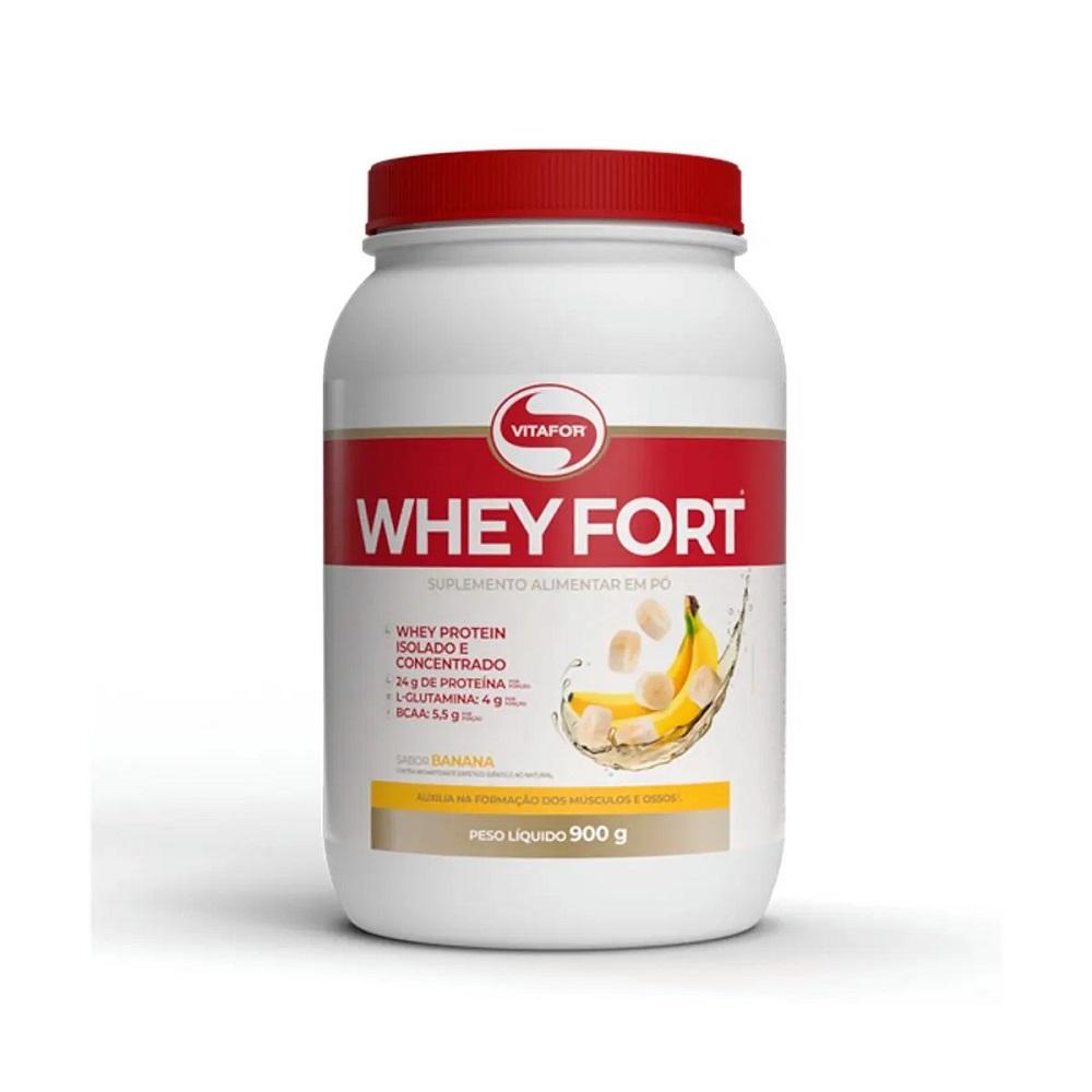 Whey Fort Vitafor Isolado E Concentrado 900g  Banana