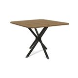 Mesa De Cozinha Volga C/ Tampo 90cm Preto Fosco/nogueira - Kappesberg