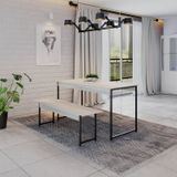 Conjunto Mesa De Jantar Com 1 Banco Estilo Industrial Active Yescasa Snow