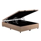 Base Para Cama Box Casal Queen Com Baú S. Design Para Colchão De 158 Cm - 1600