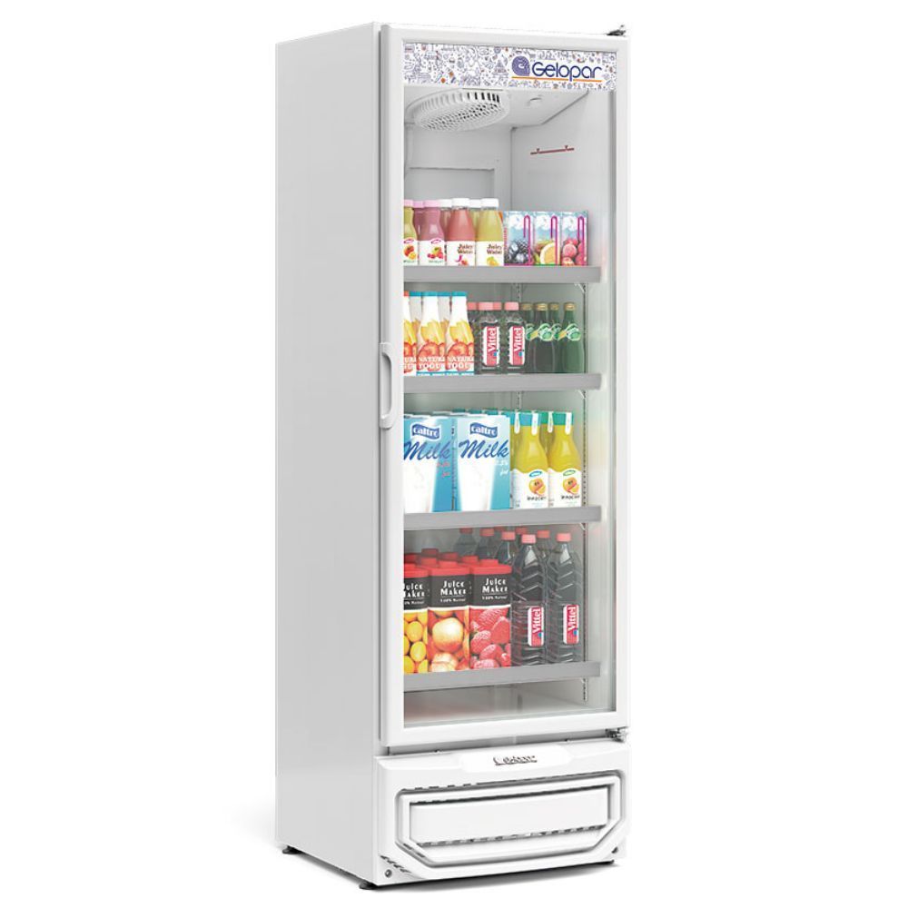 Expositor Vertical 1 Porta De Vidro Gcvr45 Gelopar Refrigerador 445 Litros Branco 220v