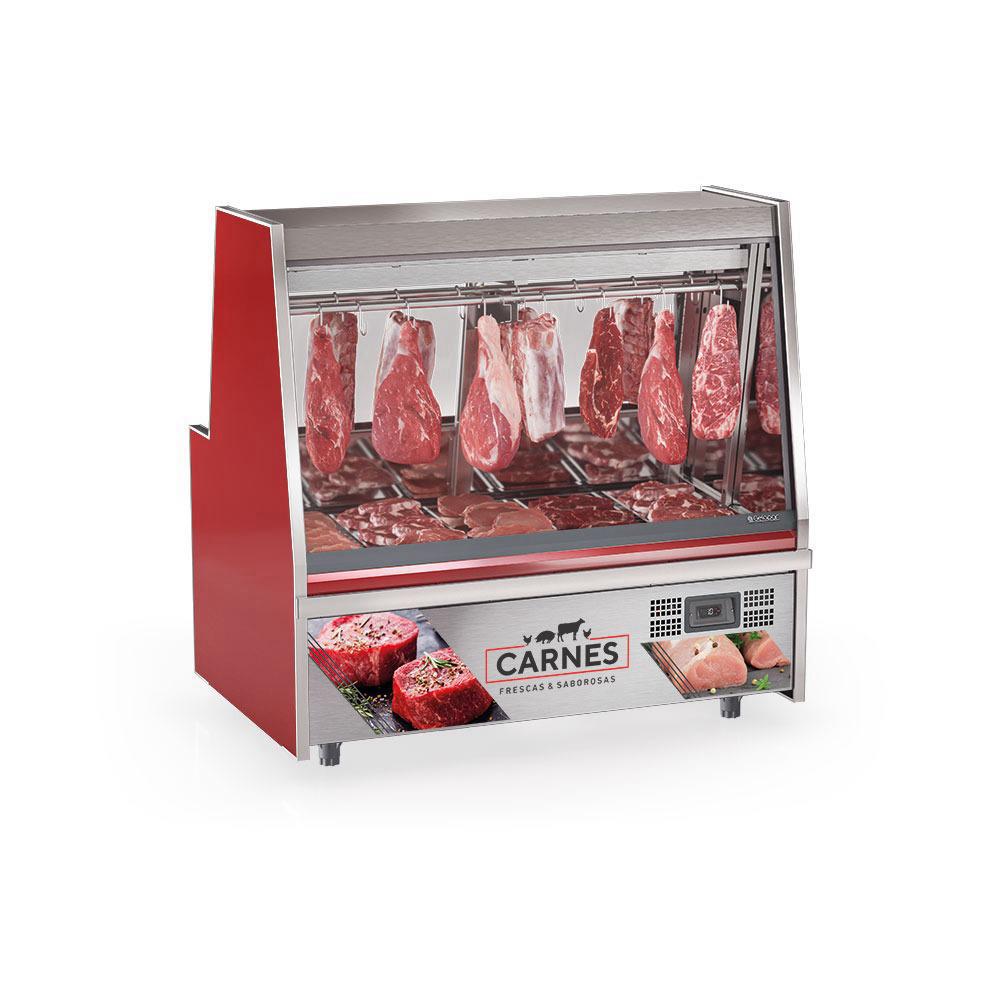 Balcão De Carnes Gats150 Gelopar Expositor De Carnes Vermelho 1,5mt 220v