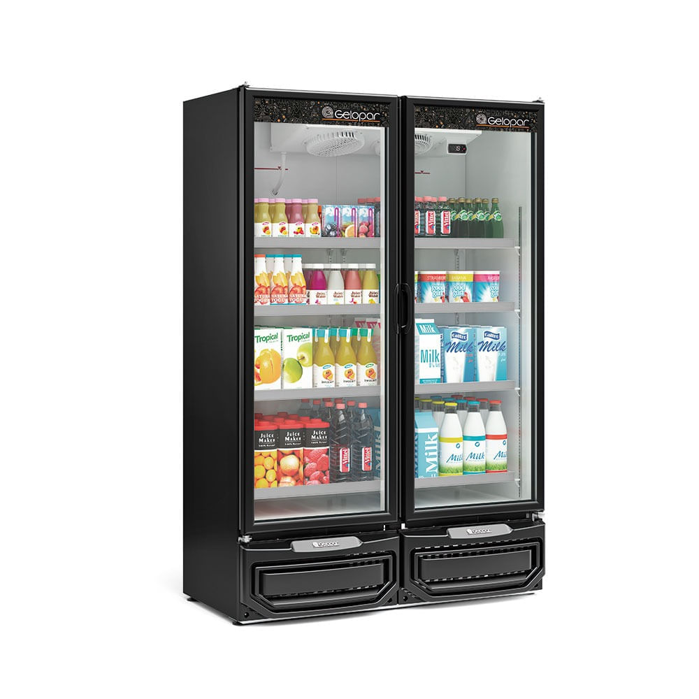 Expositor 2 Portas Gcvr950 Gelopar Refrigerador Vertical Preto 220v