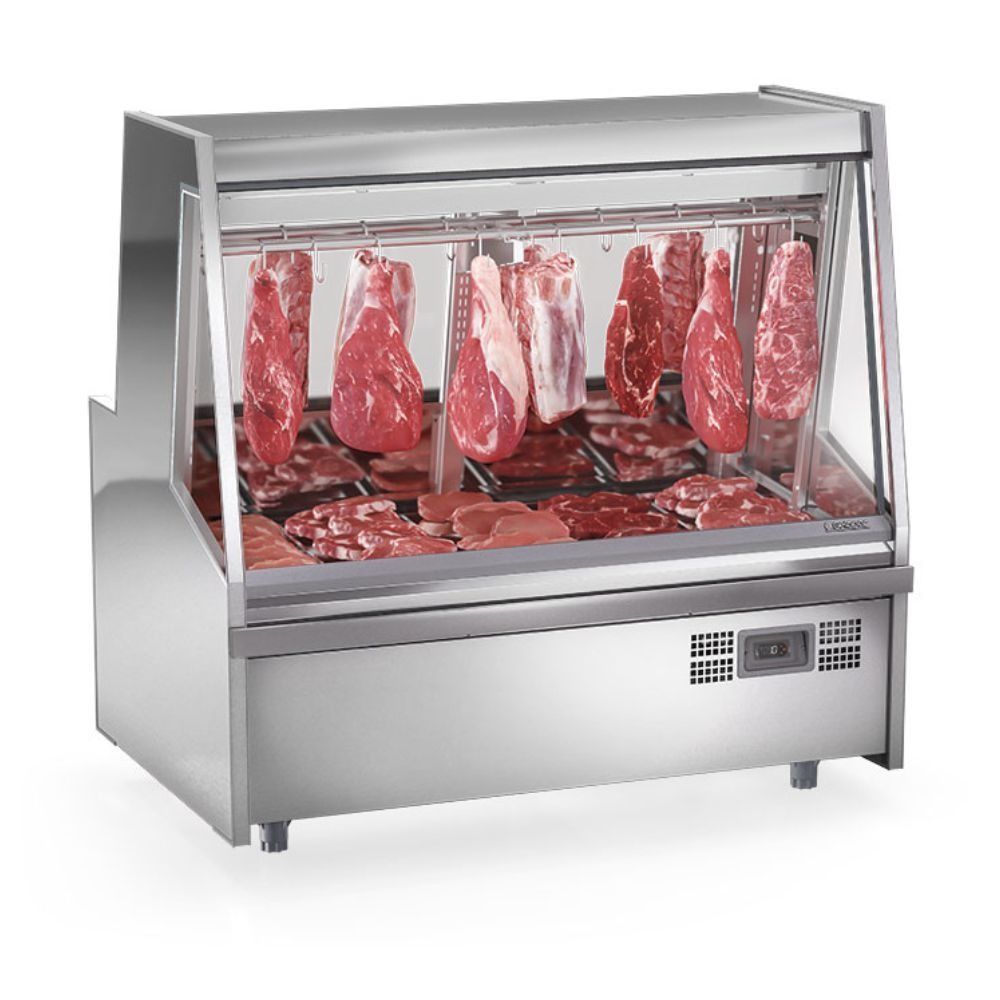 Balcão Frigorífico Premium Turino Sem Depósito Gatp150a Gelopar Expositor De Carnes Inox 220v