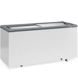 Freezer Plano Dupla Ação Vidro Reto Deslizante Ghd500 Gelopar Freezer 500 Litros Cinza 220v