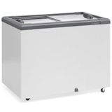 Freezer Plano Dupla Ação Vidro Reto Deslizante Com Led Ghd300l Gelopar Freezer 295 Litros Cinza 110v