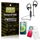 Kit Fone Bluetooth Hrebos HS188 iPhone 12 Mini 5.4 + Película 3D + Capa Anti Impacto - Armyshield