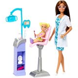 Boneca Barbie Profissões Conjunto Médica Dentista Morena Móveis E Acessórios Hkt70 Mattel