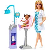 Boneca Barbie Profissões Conjunto Médica Dentista Loira Móveis E Acessórios Hkt69 Mattel