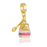 Pingente Berloque Nutella Chocolate Pandora Banhado A Ouro 18k