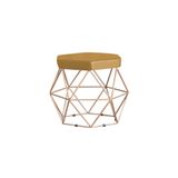 Puff Base Gold Elsa Suede Mostarda Gran Belo