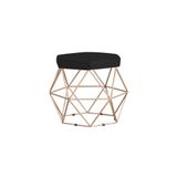 Puff Base Gold Elsa Veludo Preto Gran Belo