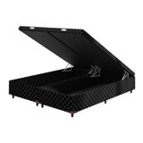 Box Casal 158x198x38cm Baú Imperador  Preto