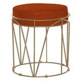 Puff Sala de Estar Base Gold Chloe Suede Telha Gran Belo