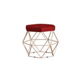 Puff Base Gold Elsa Suede Vermelho Gran Belo