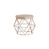 Puff Base Gold Elsa Suede Bege Gran Belo