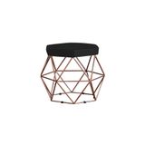 Puff Base Bronze Elsa Veludo Preto Gran Belo