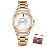 Relógio Feminino Mini Focus Mf0308l À Prova D&#39;água Ouro Rosa