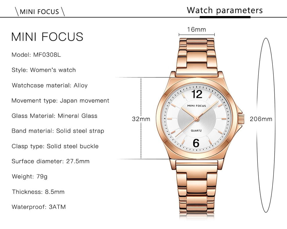 Relógio Feminino Mini Focus Mf0308l À Prova D&#39;água Prata