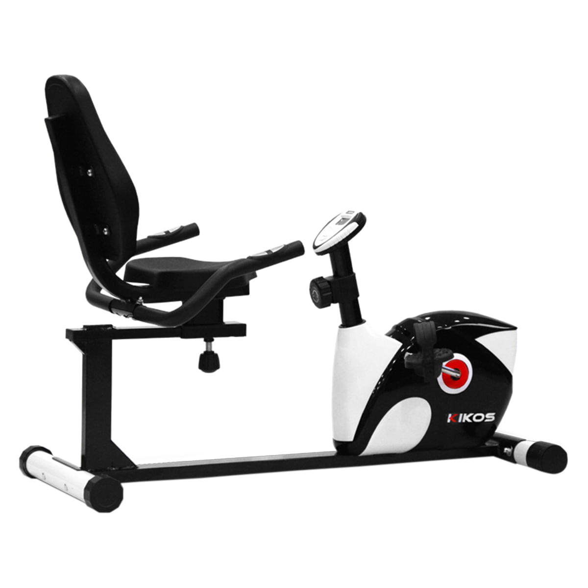 Bicicleta Ergométrica Magnética Horizontal KIKOS FITNESS KR3.8 Preta e Branca