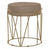 Puff Sala de Estar Base Gold Chloe Suede Cappuccino