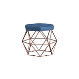 Puff Base Bronze Elsa Suede Azul Marinho Gran Belo