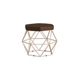 Puff Base Gold Elsa Suede Marrom Gran Belo