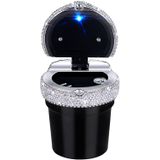Porta Copo De Cilindro Sem Fumaça Do Carro Ashtray Portátil Bling Com Indicador De Luz Led Azul Acessórios De Carro Para Mulheres Ideal Pa